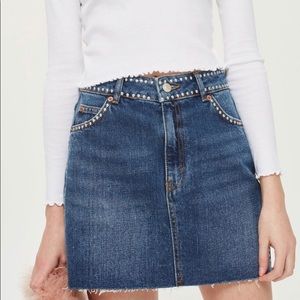 TOPSHOP MOTO Denim Skirt with Studs